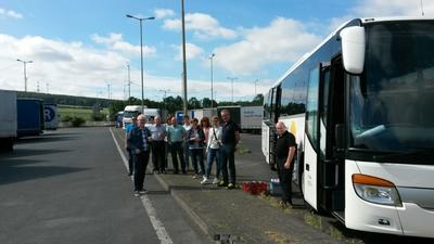 Bild vergr��ern: Pause auf einer Rastst�tte in Kassel - nach der H�lfte der Strecke -