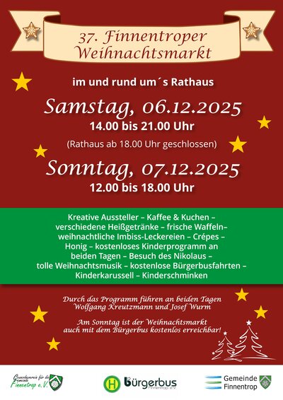 Finnentroper Marktplatz wird wieder zum Weihnachtsdorf