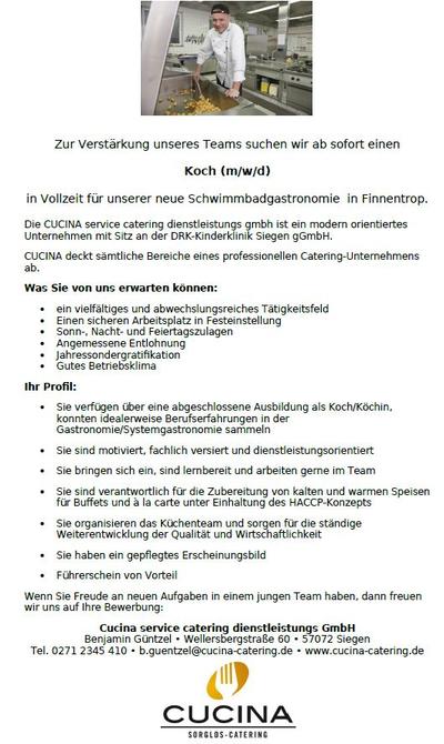 Bild vergr��ern: Koch gesucht