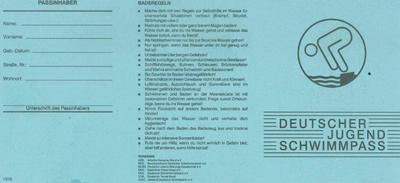 Bild vergr��ern: Schwimmpass Vorderseite