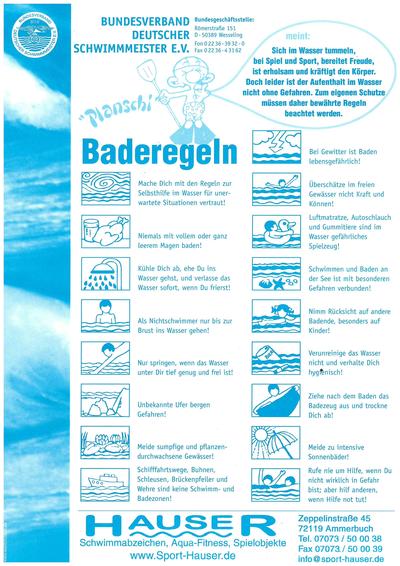 Bild vergr��ern: Baderegeln Homepage